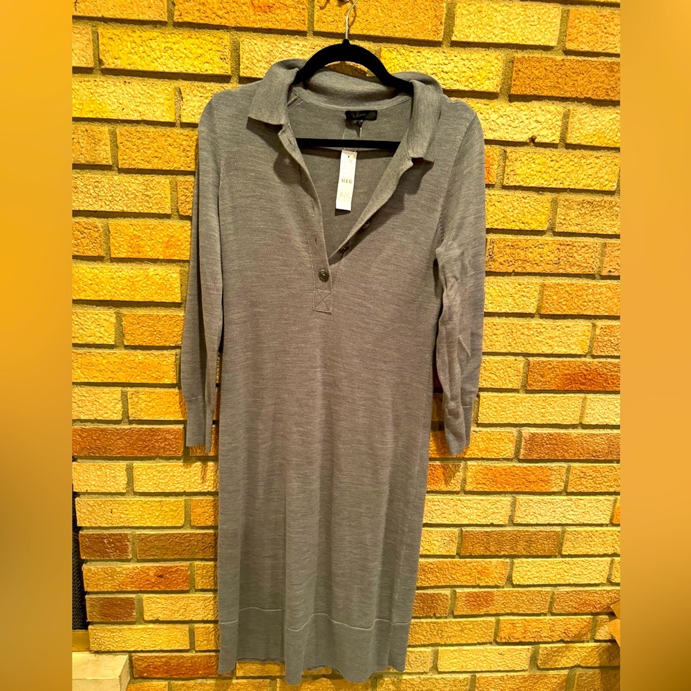 J Crew gray sweaterdress. 100% merino wool. Size XS. Never worn with tags